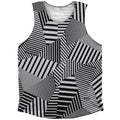 Multiple Lines Pattern Finish Line Athletic Tank Top