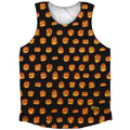 Scary Jack-O'-Lantern Carved Pumpkins All Over Print Pattern Athletic Tank Top