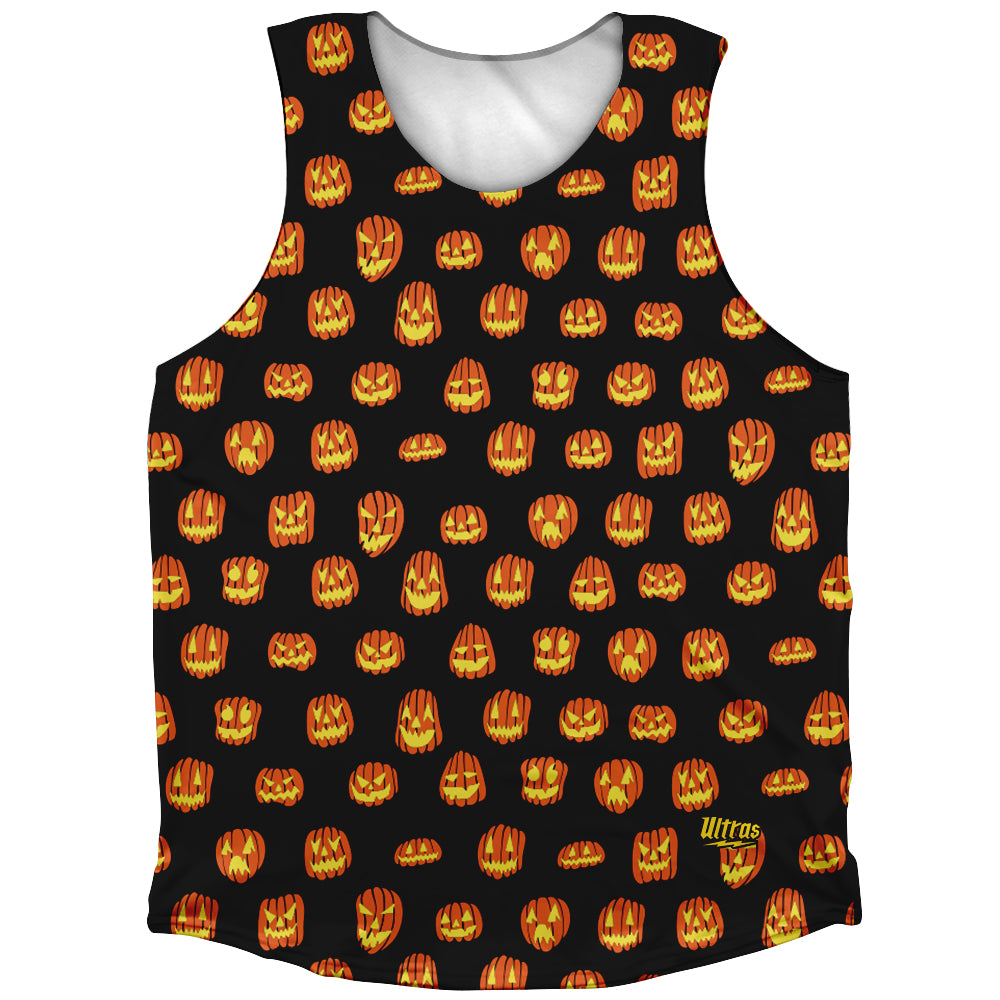 Scary Jack-O'-Lantern Carved Pumpkins All Over Print Pattern Athletic Tank Top