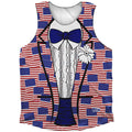United States American Party Flags Tuxedo Athletic Tank Top